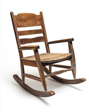 recommend clip art: Wooden rocking chair isolated on white background.
