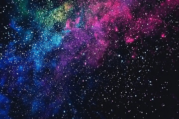 Obraz premium Enchanting Night Sky with Aurora Borealis and Vibrant Galaxy Colors – Deep Space Aesthetic with Nebula Texture and Starry Cosmic Dust for Mystical Backgrounds, Celestial Art, and Dreamy Atmospheres