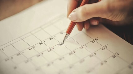 Planning Goals with a Calendar on a Desk