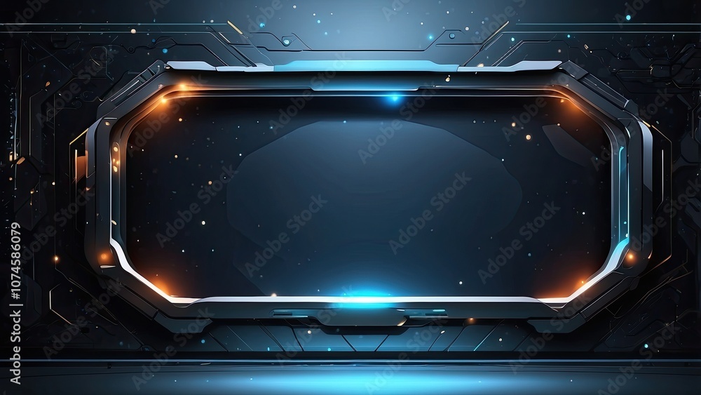 Poster eps 10 vector abstract tech sci-fi frame template design concept