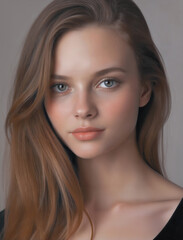 Naklejka premium Natural Beauty Portrait of a Young Woman