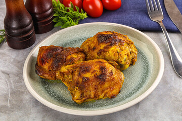 Roasted chicken thighs  with spices
