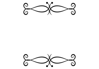 Classic Black Text Frame, Isolated on White