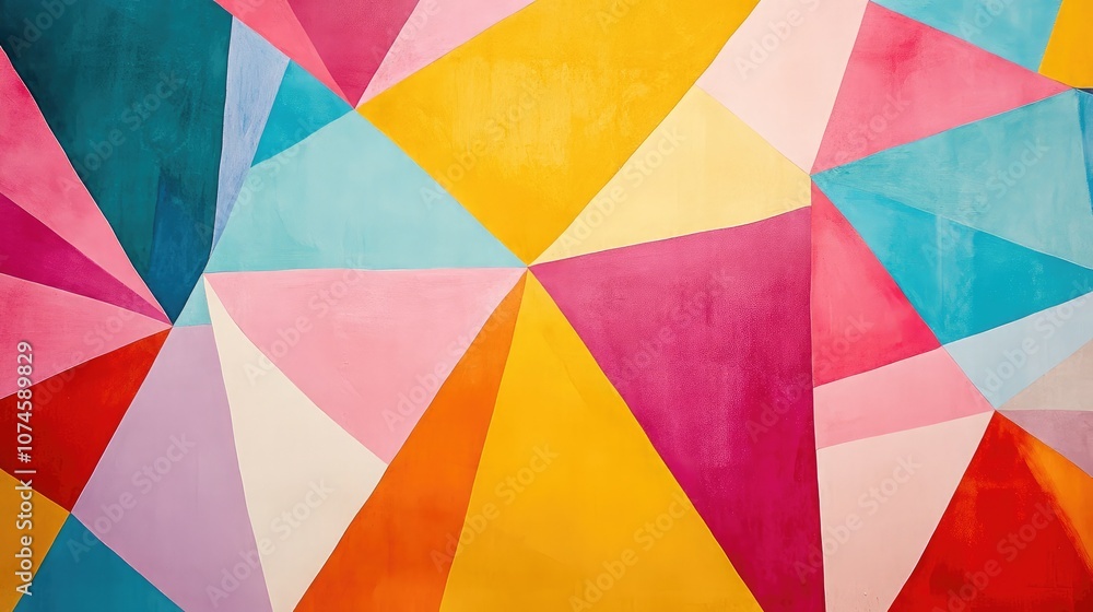 Aufkleber vibrant geometric abstract background in vivid colors featuring triangular shapes and smooth texture