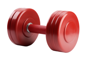 High-Quality PNG one red dumbell, png file Isolated on White Background – High Resolution