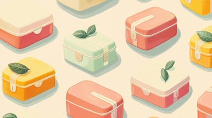 Vibrant Nutritious Lunchboxes: Fresh Fruits, Vegetables, and Proteins