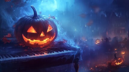 Naklejka premium significance of Halloween music.