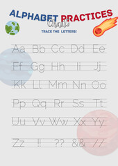 Alphabet Practices Chart for Children