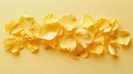 Vibrant yellow petals on soft yellow background for elegant design concepts