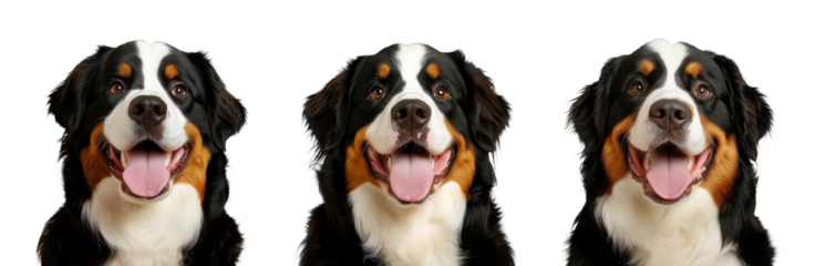 High-Quality PNG Funny Bernese mountain dog Isolated on White Background – High Resolution