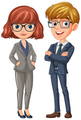 Professional Man and Woman Illustration