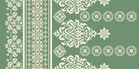 Abstract Paisley Traditional Scribble Style Hand Drawn Ikat Seamless Vector Pattern Trendy Fashion Colors Perfect for Allover Fabric Print or Wall Paper Damask Ethnic Concept Bright Orange White Tones