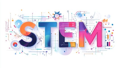 Naklejka premium STEM. Science, technology, engineering, mathematics banner