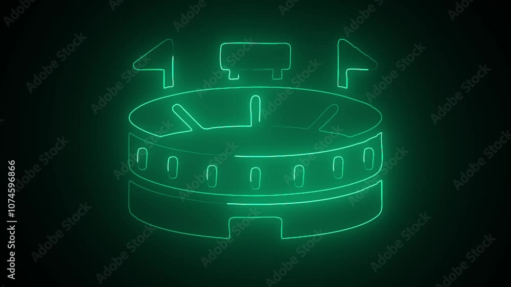 Poster stadium shape icon and animation.