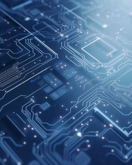 Intricate Circuit Patterns with Soft Focus and Depth   Technology Concept