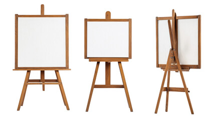 Wooden Easel with Blank Canvas Art Studio Presentation Mockup Display