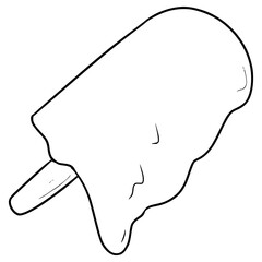 melting popsicle illustration hand drawn outline vector