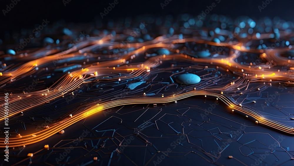 Poster abstract futuristic electrical circuit technology background in two-dimensional drawing-