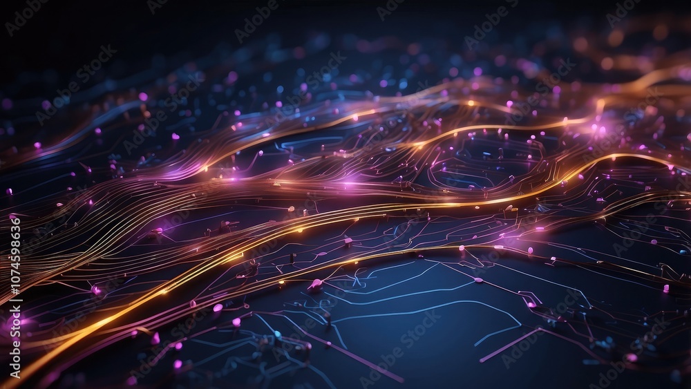 Poster abstract futuristic electrical circuit technology background in two-dimensional drawing-