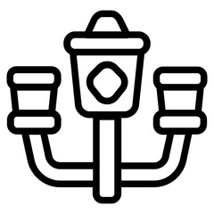 City lamp Line Icon