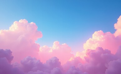 Fototapeta premium Dreamscape Skies - Cloudy Horizons in Brilliant Hues, Premium Quality, Enhanced Version