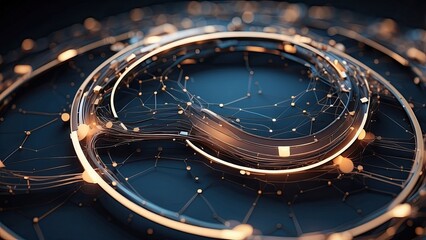 background with plexus effect that is abstract. Utilizing technical components shaped like a circle, this proposal combines