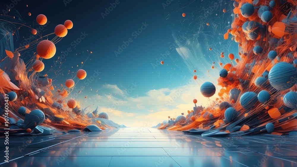 Poster abstract backdrop that pushes the frontiers of progress and symbolizes the endless potential and vis