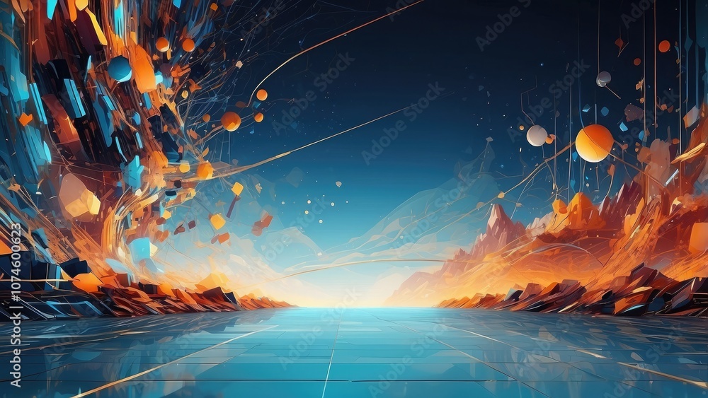 Poster abstract backdrop that pushes the frontiers of progress and symbolizes the endless potential and vis