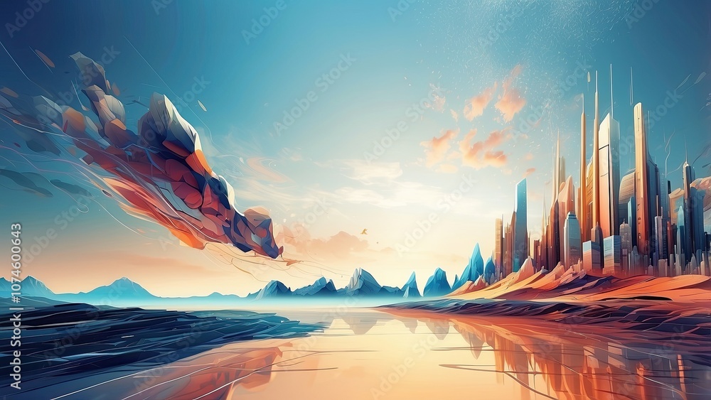 Aufkleber abstract backdrop that pushes the frontiers of progress and symbolizes the endless potential and vis
