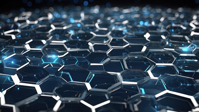 Hexagonal technological backdrop of the future