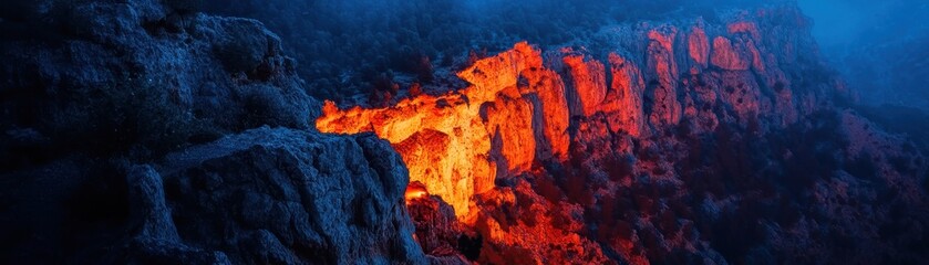 Unforgettable Sunrise Over Red Rocks: A Majestic Canyon Bathed in Warm Glowing Light