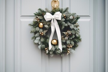 Christmas wreath christmas white door.