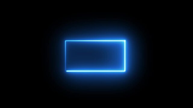 abstract glowing neon rectangle border frame in the shape 