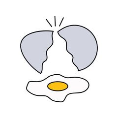 egg color line icon with white background vector stock illustration