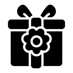 Flower gift Solid Icon