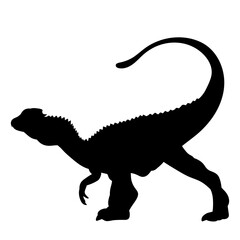 dinosaur walking silhouette on white background, vector