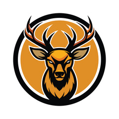 Deer Head Silhouette Vector - Elegant Minimalist Design with Antlers for Rustic, Wildlife, and Nature-Themed Art and Decor