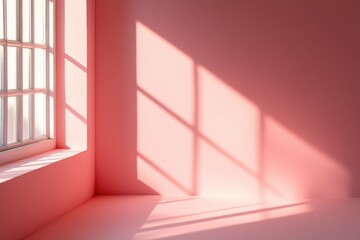 Obraz premium Room with Pink Wall and Window