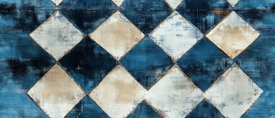 Minimal Ikat diamond pattern, soft pastel colors, geometric design, elegant simplicity, contemporary textile inspiration