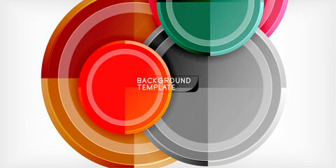 Fototapeta premium Abstract background - multicolored circles, trendy minimal geometric design, vector illustration