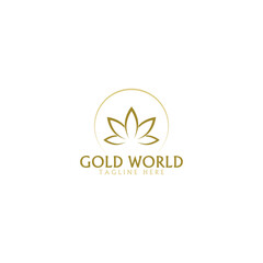 Lotus Gold Flower Logo icon isolated on white background