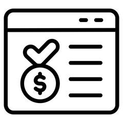 Subscription tax Line Icon