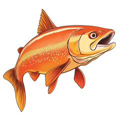 Realistic salmon fish illustration on transparent background, isolated design ideal for seafood packaging, culinary graphics, recipes, and food industry visuals
