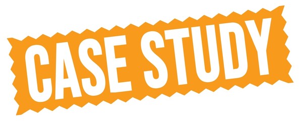 CASE STUDY text written on orange stamp sign.