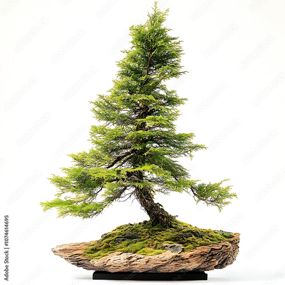 Poster bald cypress tree isolated on a with a white background