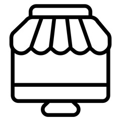 Retail online Line Icon