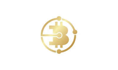 Blockchain logo, logo for blockchain technology, cryptocurrency, bitcoin, mining logo