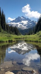 Eternal Snow: Snow-Capped Peaks in the Wilderness of Pure Nature