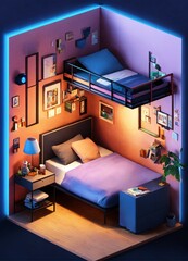 bedroom interior with bed