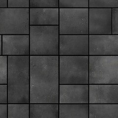 Naklejka premium A seamless pattern of dark rectangular tiles arranged in a grid, showcasing a modern and minimalist aesthetic.